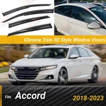 For 2018-2023 Accord 3D Jdm Style Chrome Trim Tint Window Visor Rain Deflectors. Fixed Price $39.99.