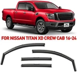 Rain Guards Vent Visors Shade For 2016-2024 Nissan Titan Xd Crew Cab. Fixed Price $62.99.