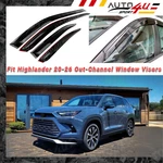Fits Toyota Highlander 20-26 Out-channel Window Visors Rain Guard Vent Deflector. Fixed Price $43.99.