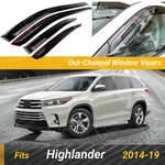 Window Visors Out-channel Sun Rain Deflector Shade Fits Highlander 14-19. Fixed Price $29.99.