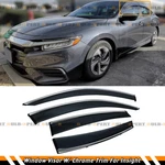 For 2018-2022 Honda Insight Premium Chrome Trim Window Visor Rain Guard W/ Clips. Fixed Price $38.95.