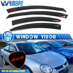Fits 00-05 Dodge Neon Window Visors Vent Rain Guard Shade W/ Red 4X4. Fixed Price $42.49.