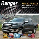 Fits Ford Ranger 19-23 In-channel Window Visor Vent Rain Sun Guards Deflectors. Fixed Price $45.99.