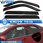 Fit 07-11 Dodge Nitro Window Visors Vent Rain Guard Shade Deflector W/ Red Sport. Fixed Price $42.49.