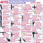 440PCS Vacuum Fuel Hose Line Nylon Connectors Assortment Chrysler Ford Gm. Fixed Price $85.00.