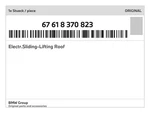 Genuine Bmw Electr.sliding-lifting Roof 67-61-8-370-823 New. Fixed Price $520.56.