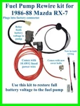 Fits Mazda RX-7 86-88 Fuel Pump Rewire Kit Harness Relay Wiring RX7 FC3S S4 87. Fixed Price $199.89.