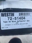 72 51404 Westin Tape On Wind Deflector For Jeep Wrangler Jl Unl 4D 2018-21. Fixed Price $54.90.