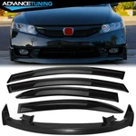 For 09-11 Honda Civic Sedan Mugen Style Front Bumper Lip Spoiler + Window Visors. Fixed Price $140.99.
